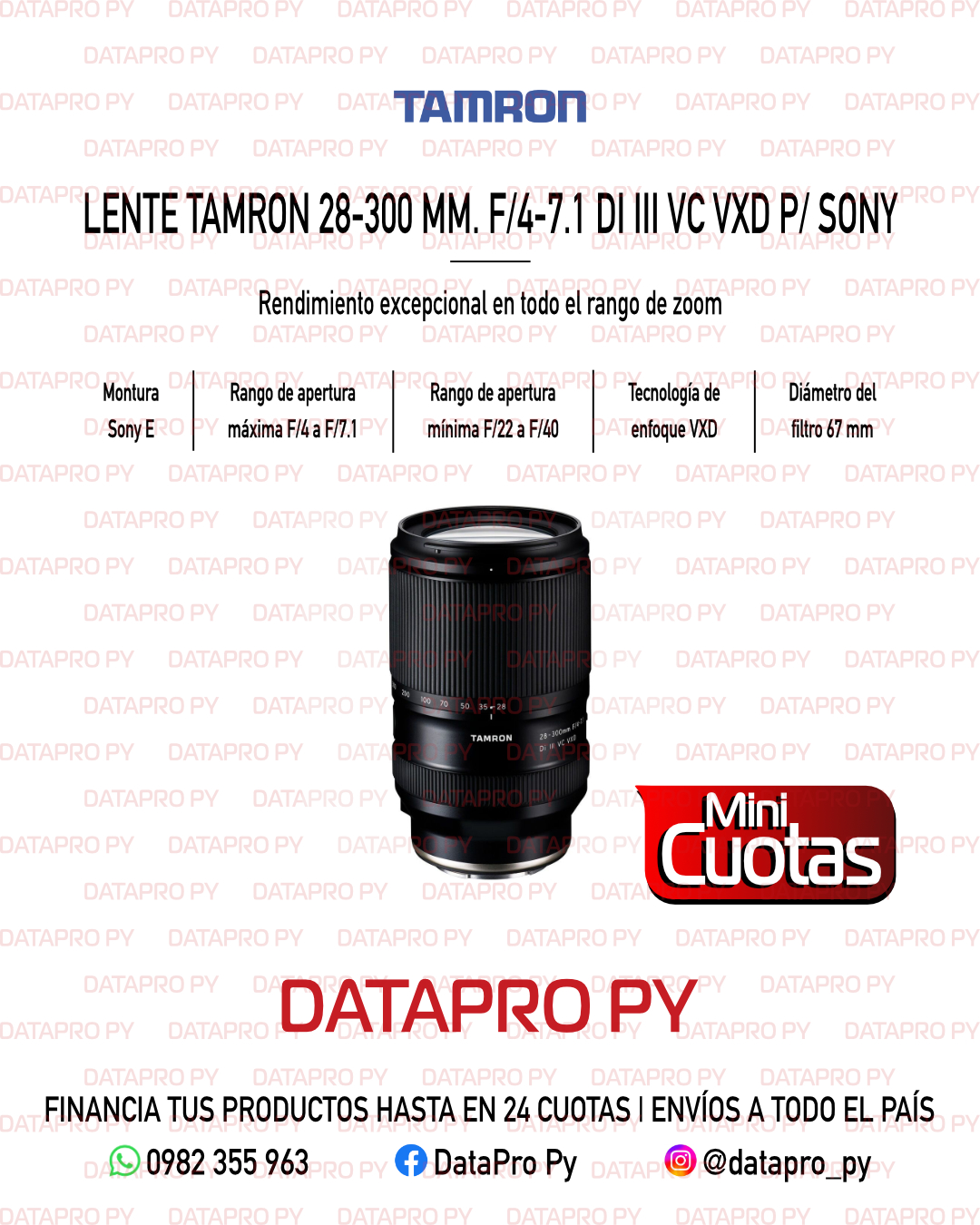 Lente Tamron 28-300 mm. para Sony